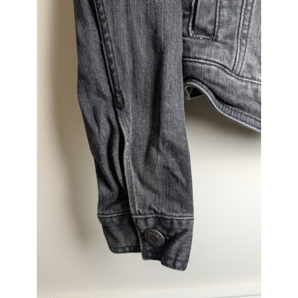 American Eagle Denim Jacket Women's Size Large Black Dark Wash Button Up Y2K - Picture 3 of 11